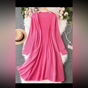 Long pink cardigan 2x
